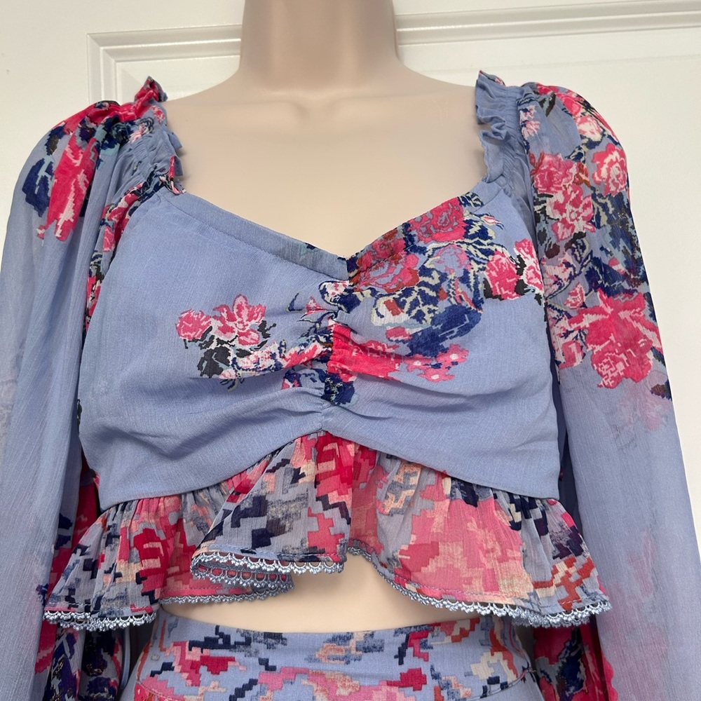House of Harlow 1960 Floral Boho Set – Top (M) + Skirt (M) - Picture 5 of 11
